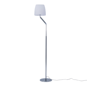 Ledsc4 LedsC4 - Lámpara de Pie Flavia para Interiores, Acabado Cromo Opal, Compatible con Bombillas Personalizables, Diseño Moderno y Duradero en Aluminio y Acero