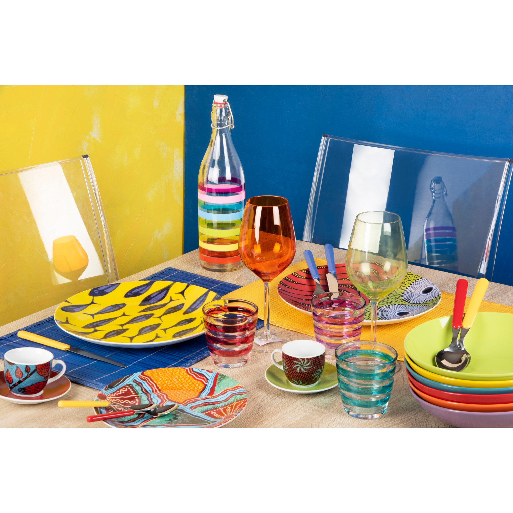 Set 6 Calici Excelsa – Color Wine, Vetro Giallo 50 cl