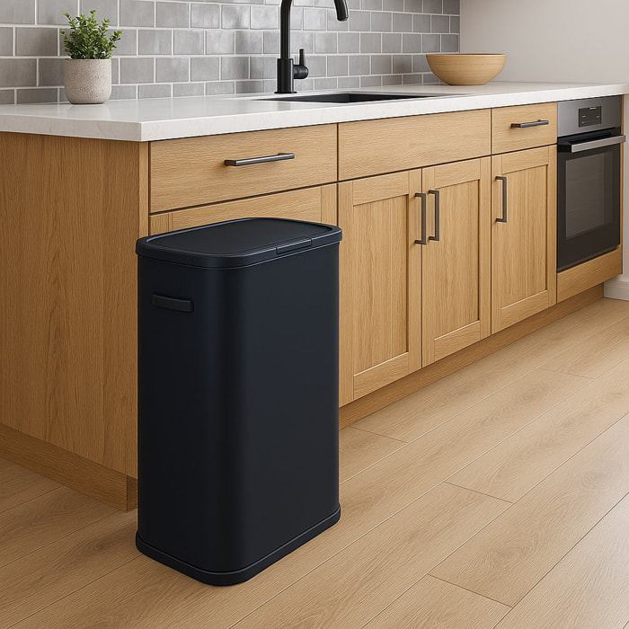 Poubelle push pression inox PORTLAND 60L