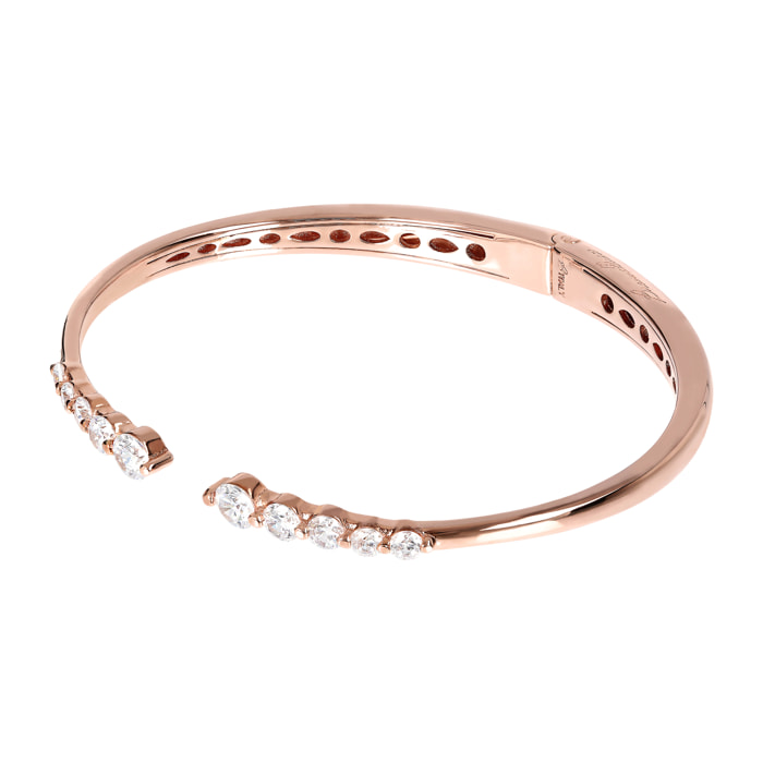 Bracciale Rigido Infinity in Golden Rosé con Cubic Zirconia Placcato in Oro Rosa 18kt