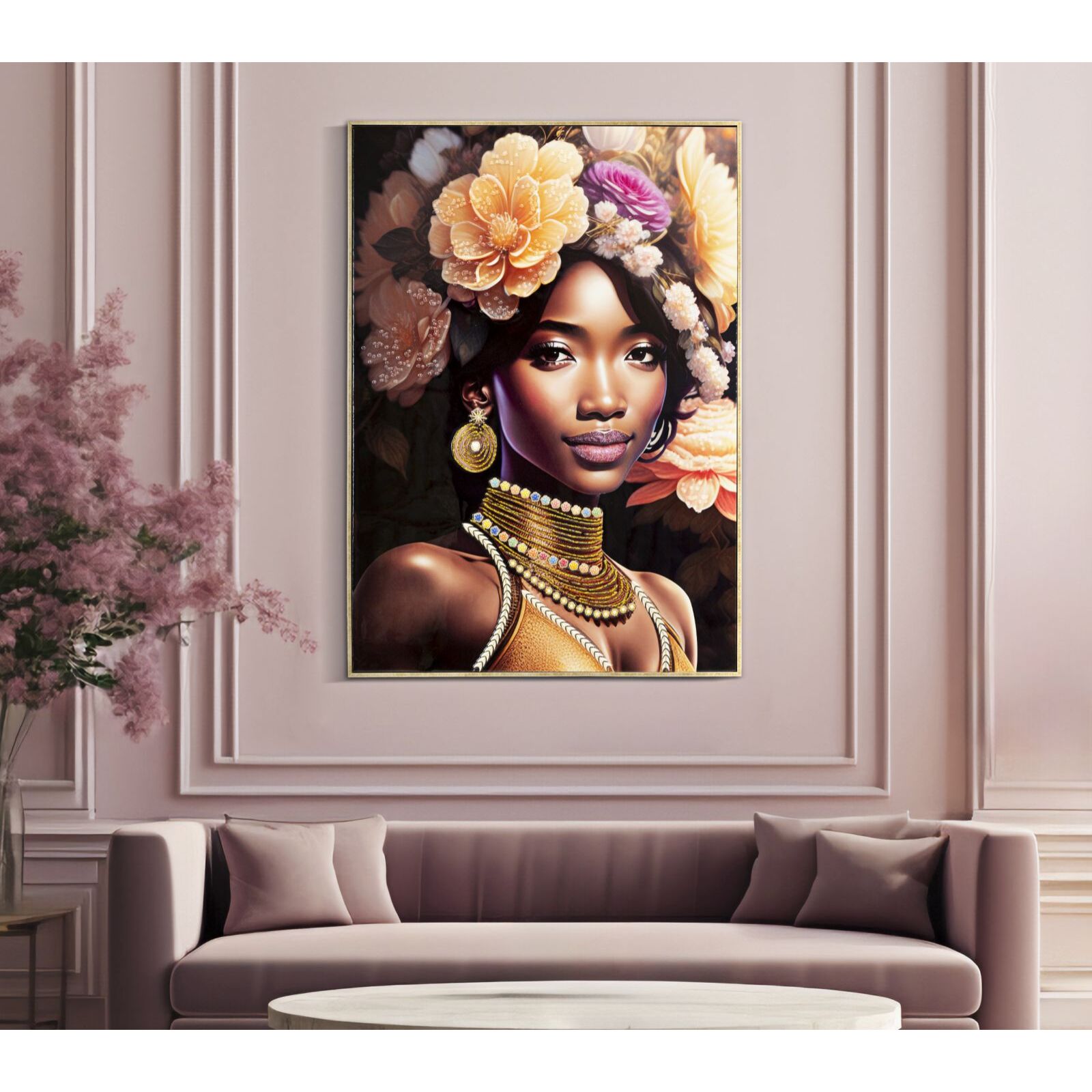 DIPINTO SU TELA C/CORNICE ZENA -A- CM 72X4,5X102