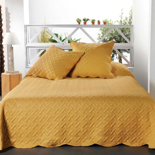 Couverture molletonné surpiquage graphique - Jaune