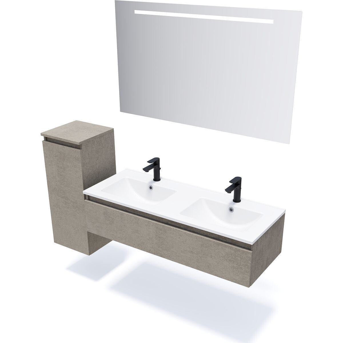 Ensemble double vasque 1 tiroir + miroir - HUDSON