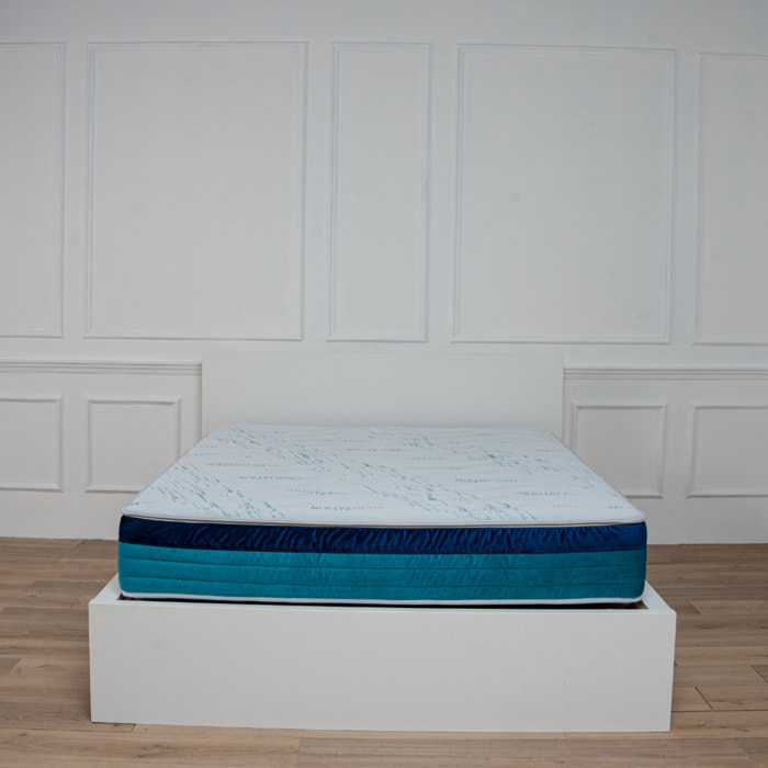 Materasso Matrimoniale Memory Foam 2 Strati Sfoderabile H26 Meditation - Fascia In Velluto Bicolore - 160x190 H26 (Antiacaro - Anallergico - Antibatterico - Ergonomico)