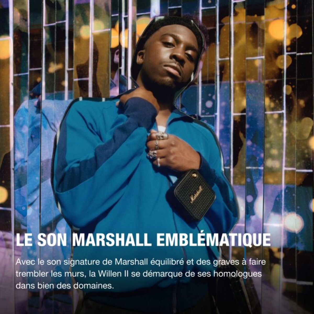 Enceinte portable MARSHALL Willen II Black & Brass - Bluetooth, étanche, autonomie 17h