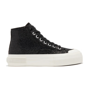 Zapatillas Altas Mujer One Way High Glitter Negro D.Franklin