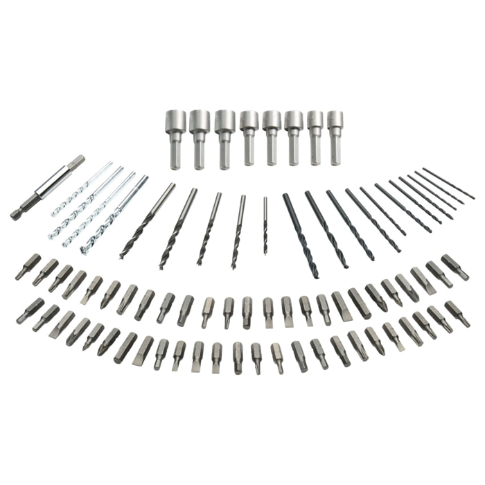 Perceuse visseuse percussion 18V 2Ah Lithium 45Nm - 80 Accessoires - Mallette de transport​