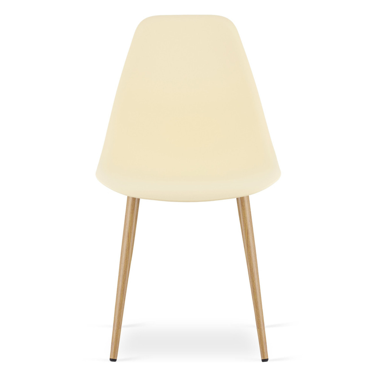 Sedia moderna WAT crema con gambe effetto legno naturale