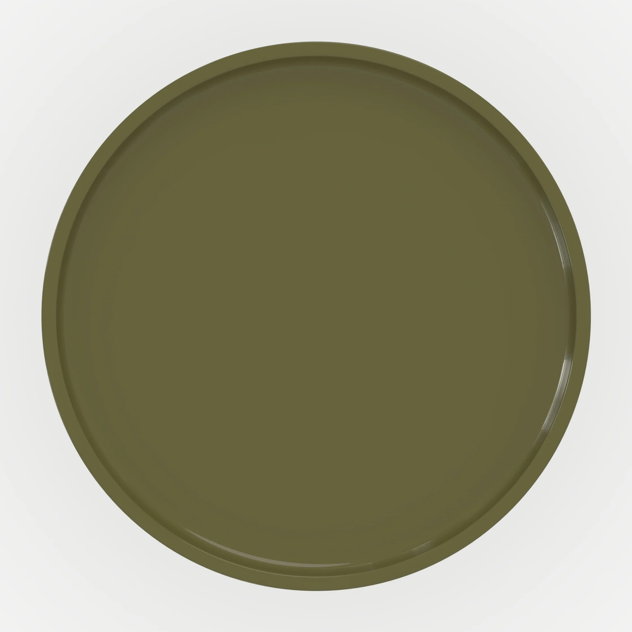 Table d'appoint laquée vert olive en MDF, D40 cm - Nora