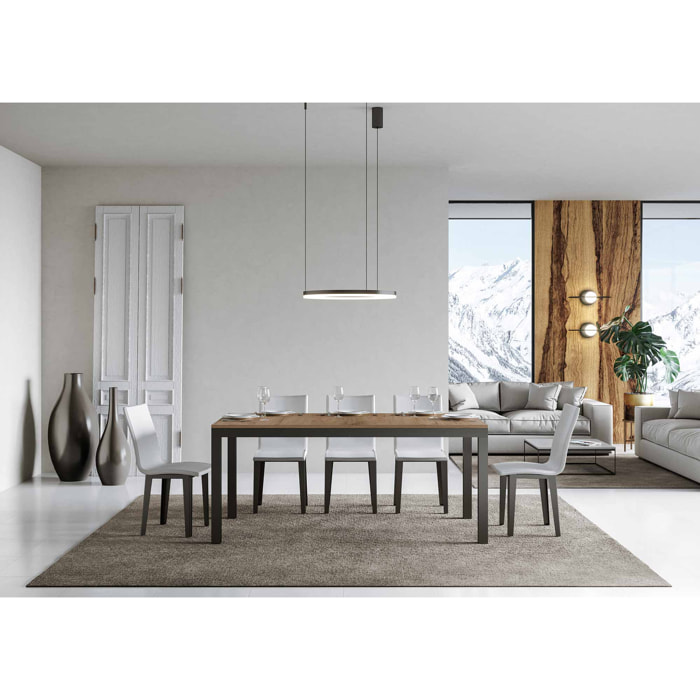 Table extensible 90x180/284 cm Everyday Evolution Chêne Nature cadre Anthracite