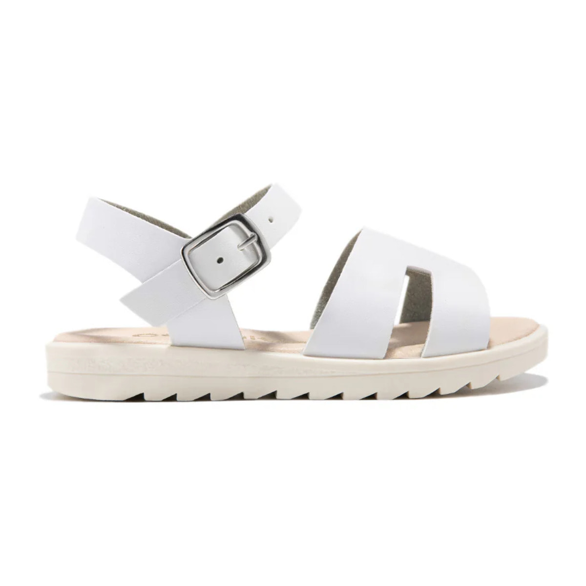 Sandalias Hebilla Tiras Blanco