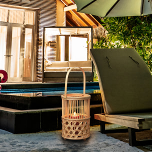 Lanterne Bambou Tresse Et Anse