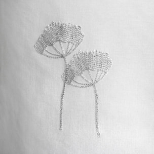 Voilage tamisant aux broderies florales - Gris clair