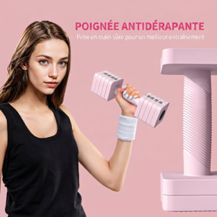 Haltères réglables total 10 Kg max. - haltères évolutives design rose