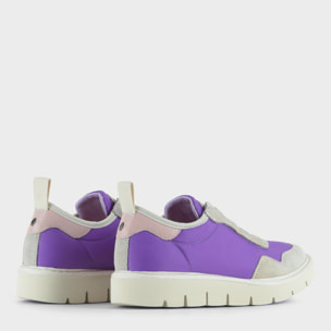 SLIP ON P05 DONNA IN NYLON E SUEDE VIOLA-NEBBIA-ROSA CIPRIA