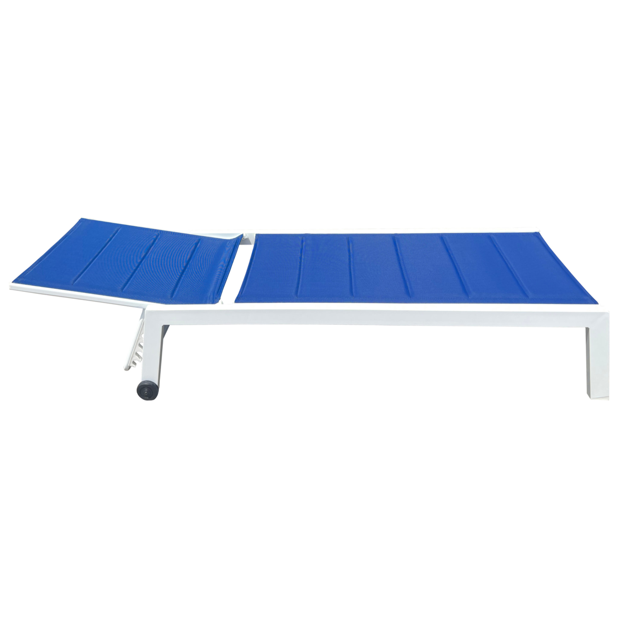 Bain de soleil BARBADOS en textilène bleu - aluminium blanc