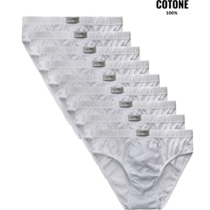 9 Slip Uomo 100% Cotone Mercerizzato Liabel, Art. 940 Bianco