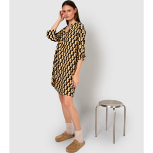 Vestido viscosa santorini beige