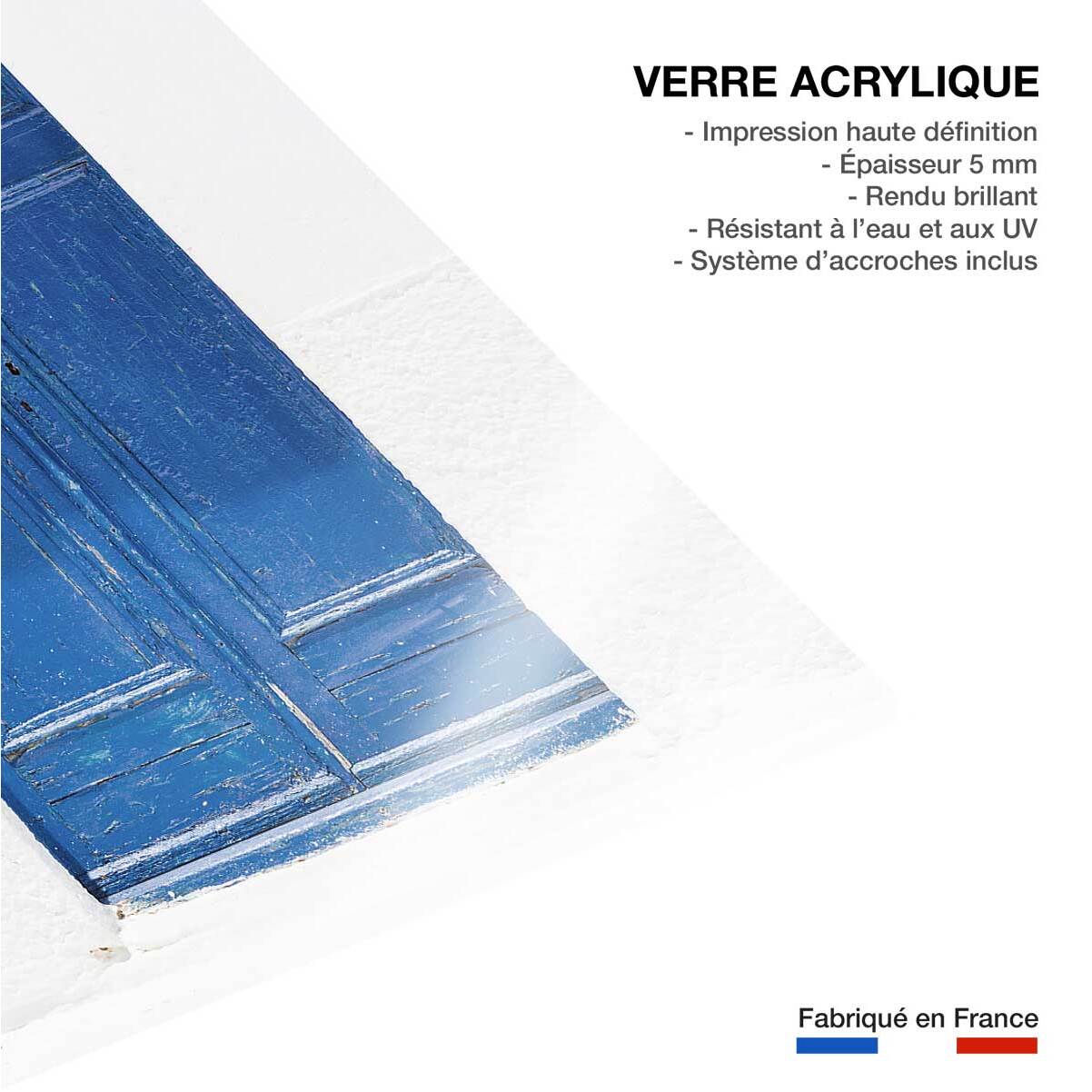 Tableau porte bleue ios Tableau plexiglas