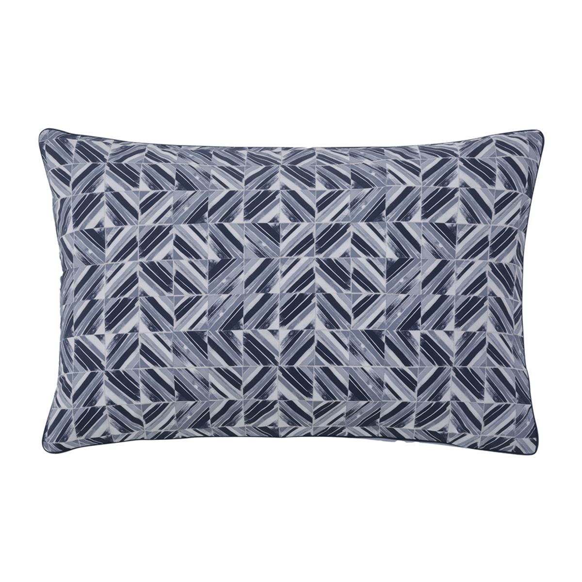 Taie d'oreiller imprimée en percale de coton, REFLETS, Bleu