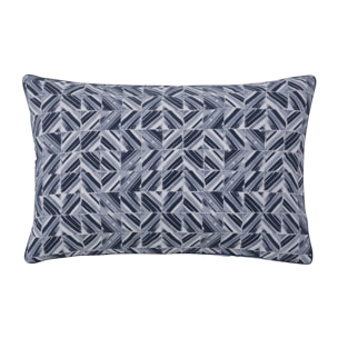 Taie d'oreiller imprimée en percale de coton, REFLETS, Bleu