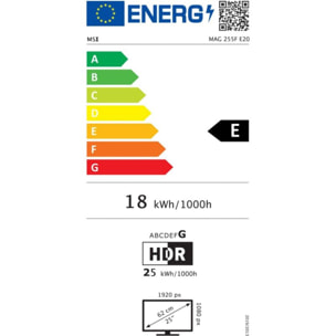 Ecran PC Gamer MSI MAG 255F E20 24'' Rapid IPS