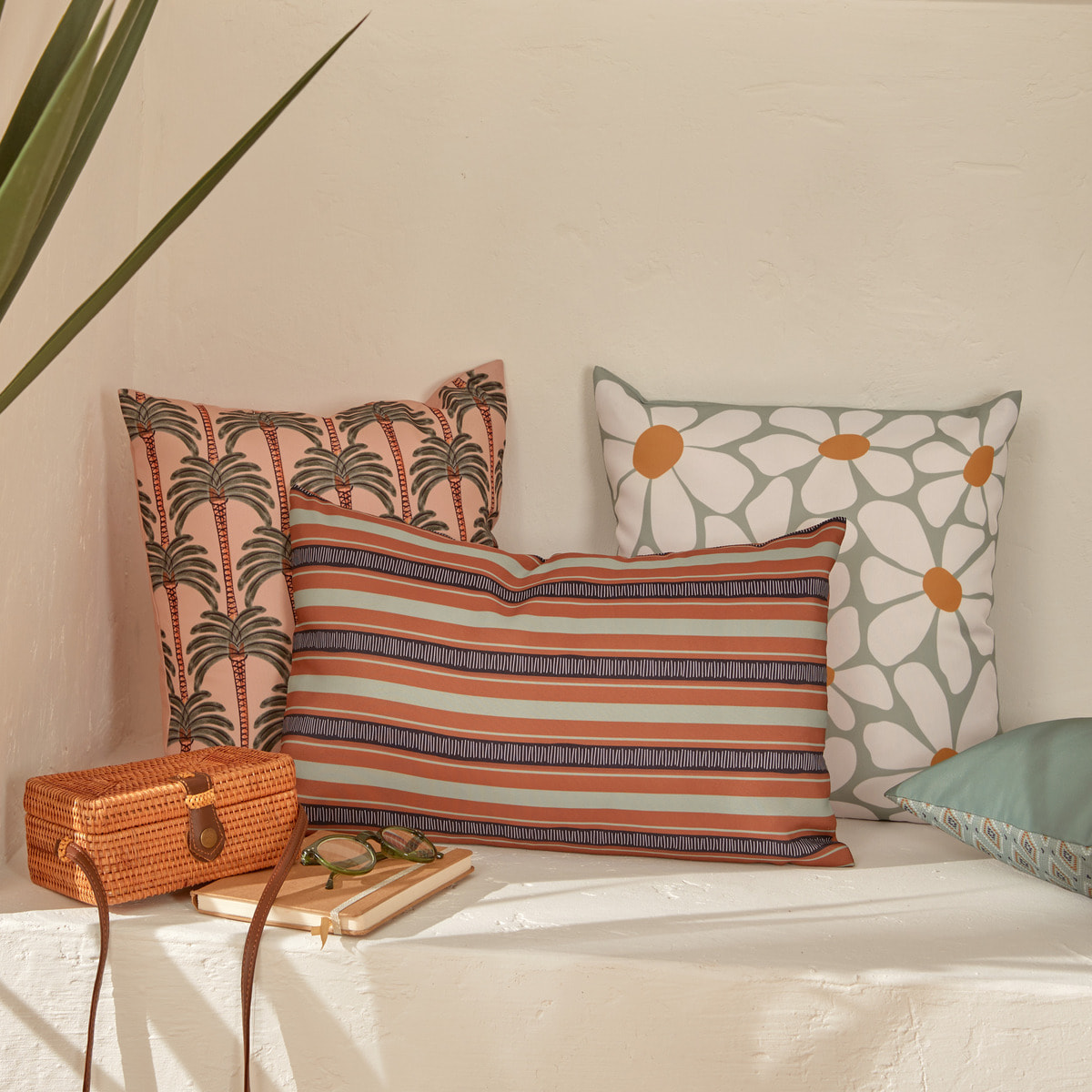 Housse de coussin d extérieur "Kays" cannelle 30x50cm