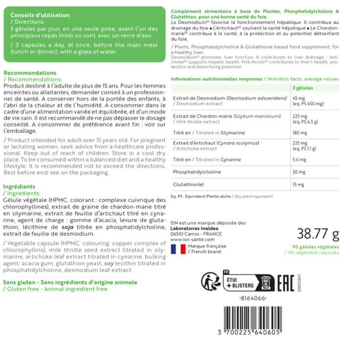 ISN - Duo Détox & Bien-Être - Hepatobil + Detox Colon - Contribue au bien-être général - Participe à la purification du foie et du côlon - Cure 30j