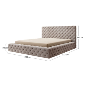 Christiana - lit coffre - 160x200 - sommier inclus - en velours - Vert