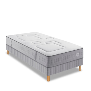 Ensemble EQUILIBRE matelas H25 ressort ensachés, ferme, sommier