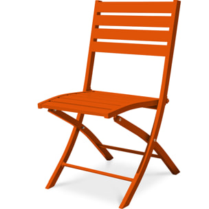 MARIUS - Chaise de jardin pliante en aluminium orange