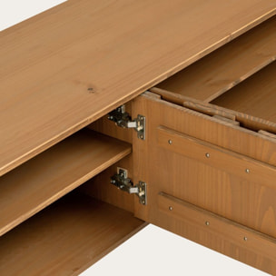 Meuble tv Sandoli -bois massif d'araucaria-couleur nogal 200 x 50 x 45 cm