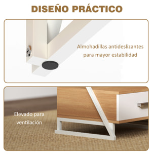 Juego de 2 Mesas Auxiliares para Salón Mesitas Auxiliares en Forma de Z con Cajón y Compartimento Mesita Auxiliar para Salón Dormitorio 40x35x50 cm Madera Natural
