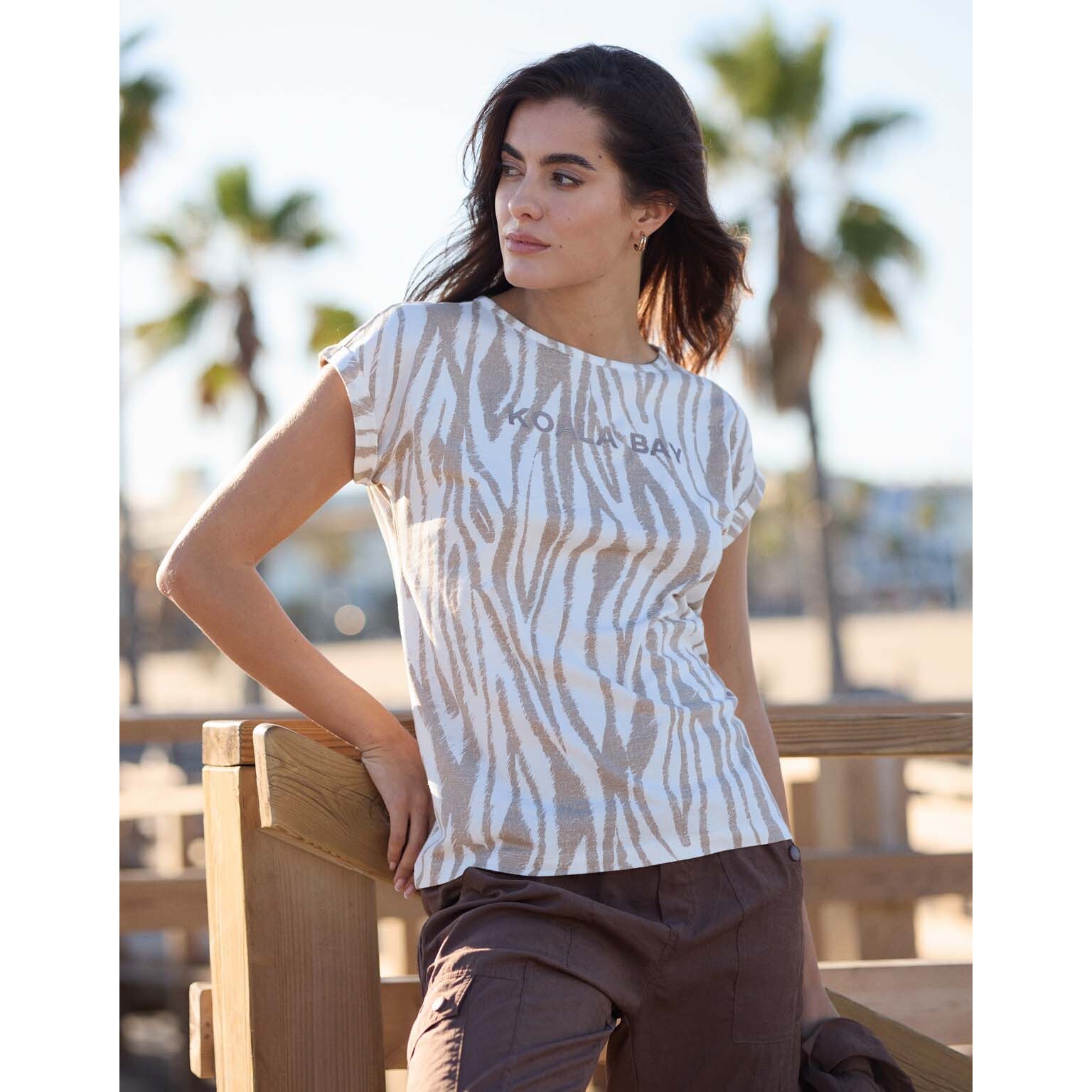 Camiseta Manga Corta Beige - Zebrira