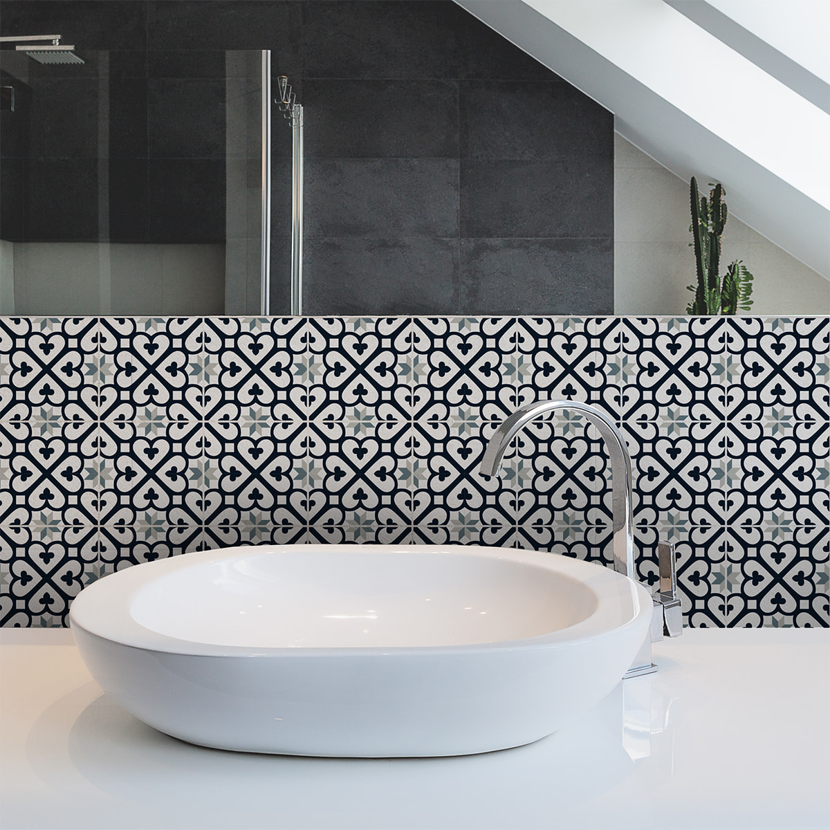 Stickers muraux - Sticker Mural Carrelage adhésif Cuisine Salle de Bain - 24 STICKERS CARREAUX DE CIMENT AZULEJOS GEORGIO