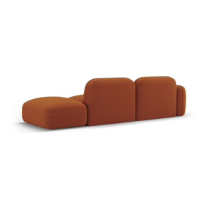 Canapé modulable droit "Lucien" 3 places en velours terracotta