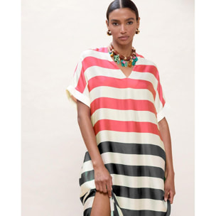 Abito lungo a righe tricolori