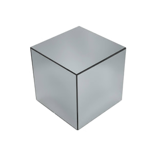 Table cubique miroir transparent. bout de canapé. table d'appoint cube miroir 30cm
