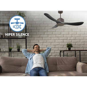 Ventilateur de plafond ø132 cm avec Wifi Réversible Hypersilence 40   W Chocolat