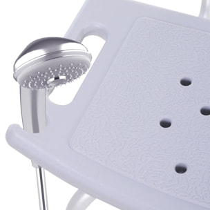 Chaise de douche siège de douche ergonomique hauteur réglable pieds antidérapants charge max. 136 Kg alu HDPE gris