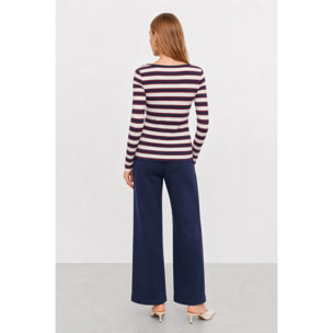Kocca - T-shirt da donna a righe con maniche lunghe in viscosa Donna