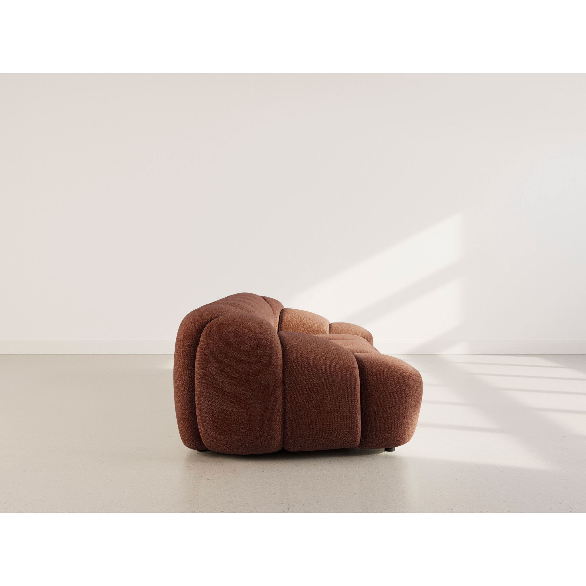 Ava - canapé 3 places en velours texturé - Terracotta