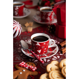 Set de 6 sets de table rectangulaires Excelsa – Mandala Red, Polypropylène rouge