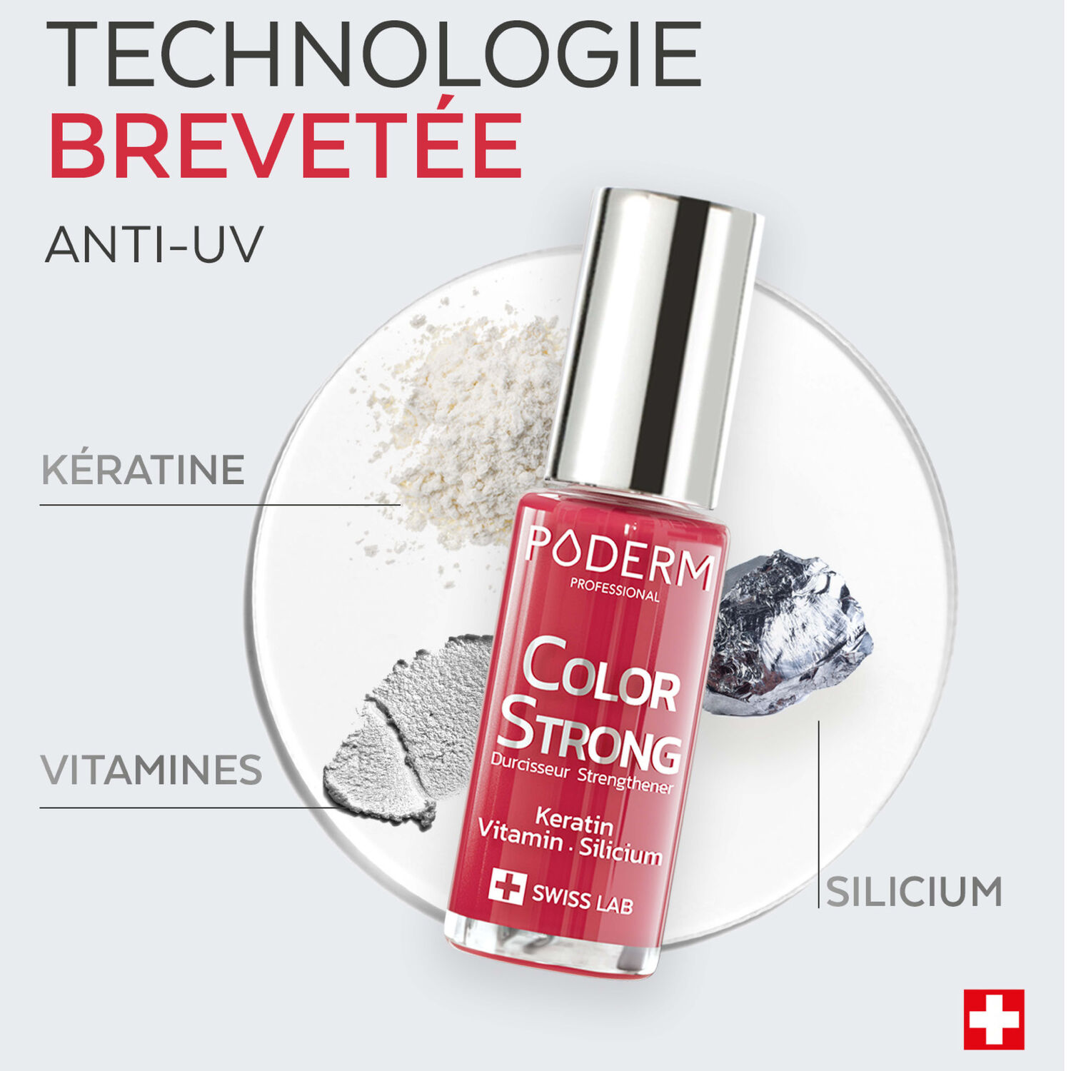 Color Strong - Vernis Durcisseur Kératine, Vitamine & Silicium Gloss Éclat