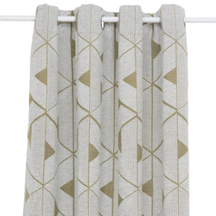 Rideau "Maloe" jacquard vert kaki 140x260cm