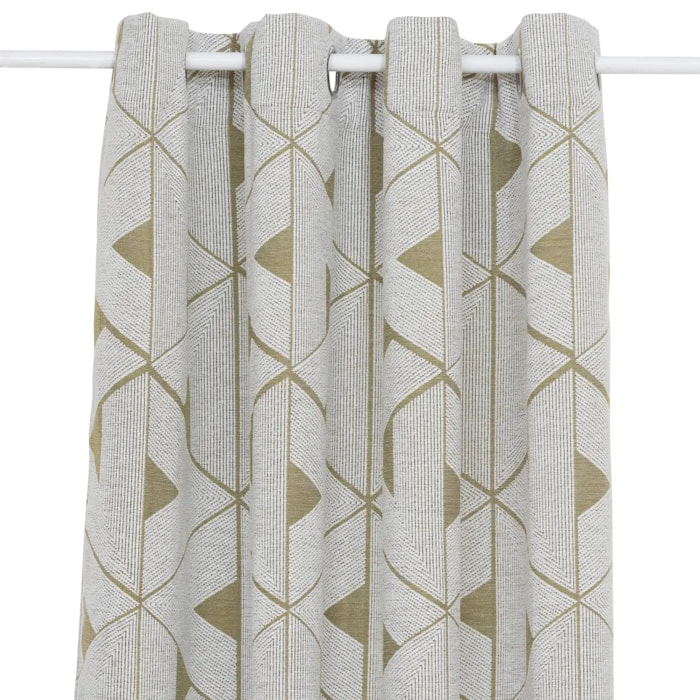 Rideau "Maloe" jacquard vert kaki 140x260cm