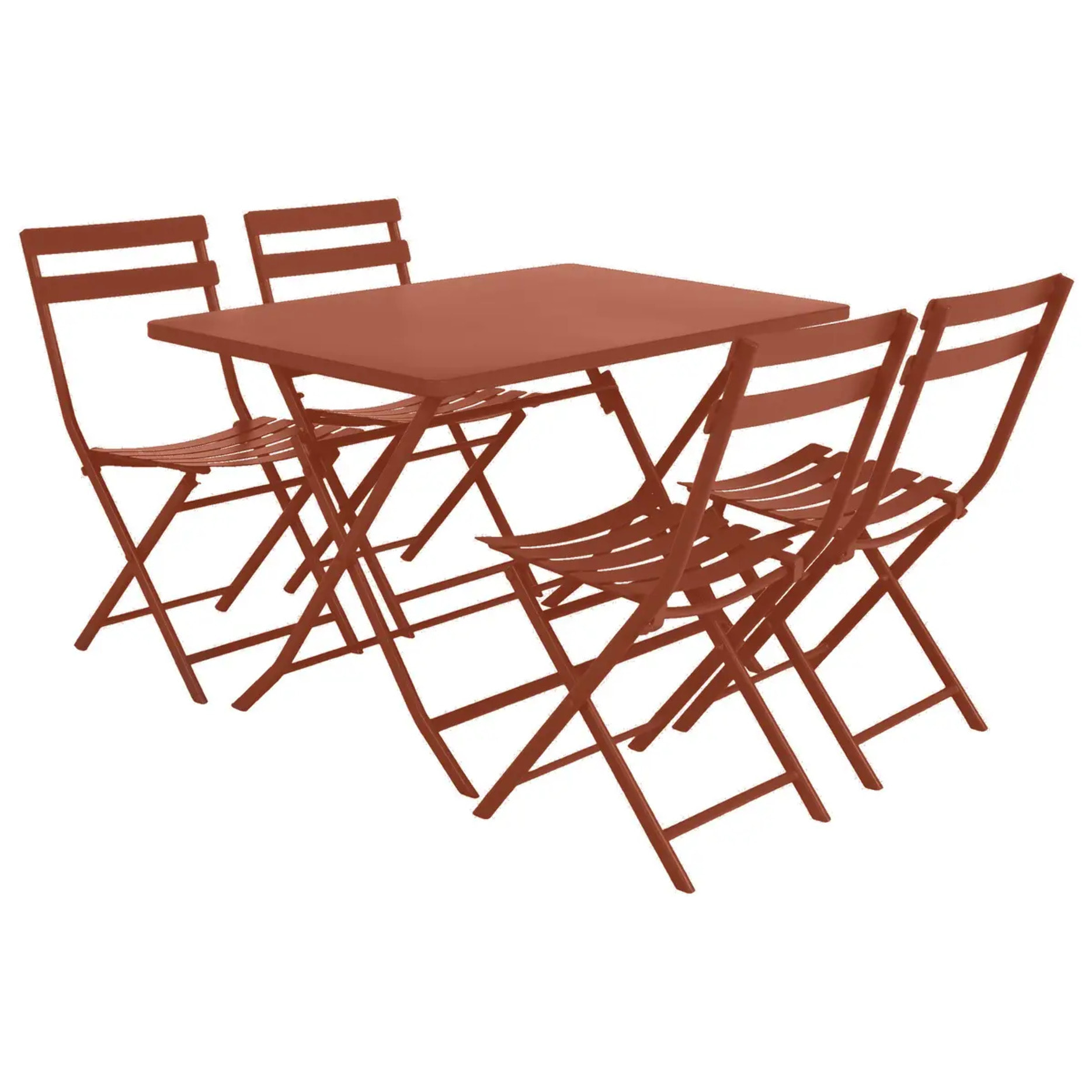 Table de jardin pliante rectangulaire "Greensboro" ambre 4 places en acier traité époxy