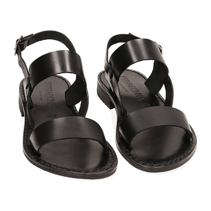 Sandali in pelle nera