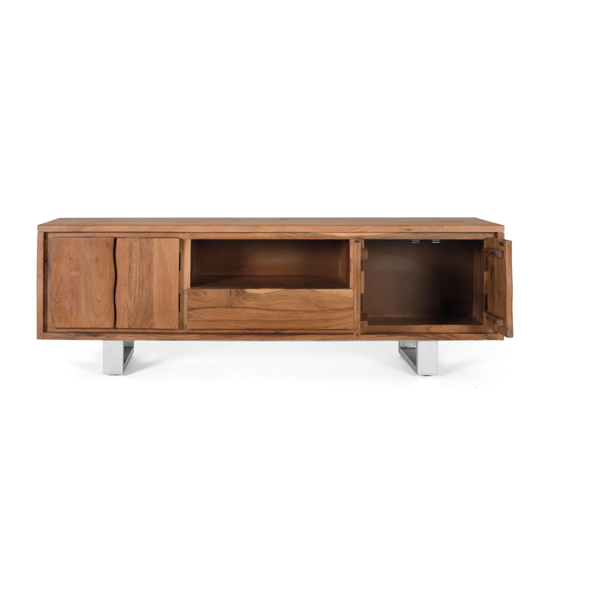 Mueble TV de Madera de Acacia 170 Cm Estilo Rústico Moderno