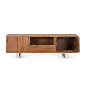 Mueble TV de Madera de Acacia 170 Cm Estilo Rústico Moderno